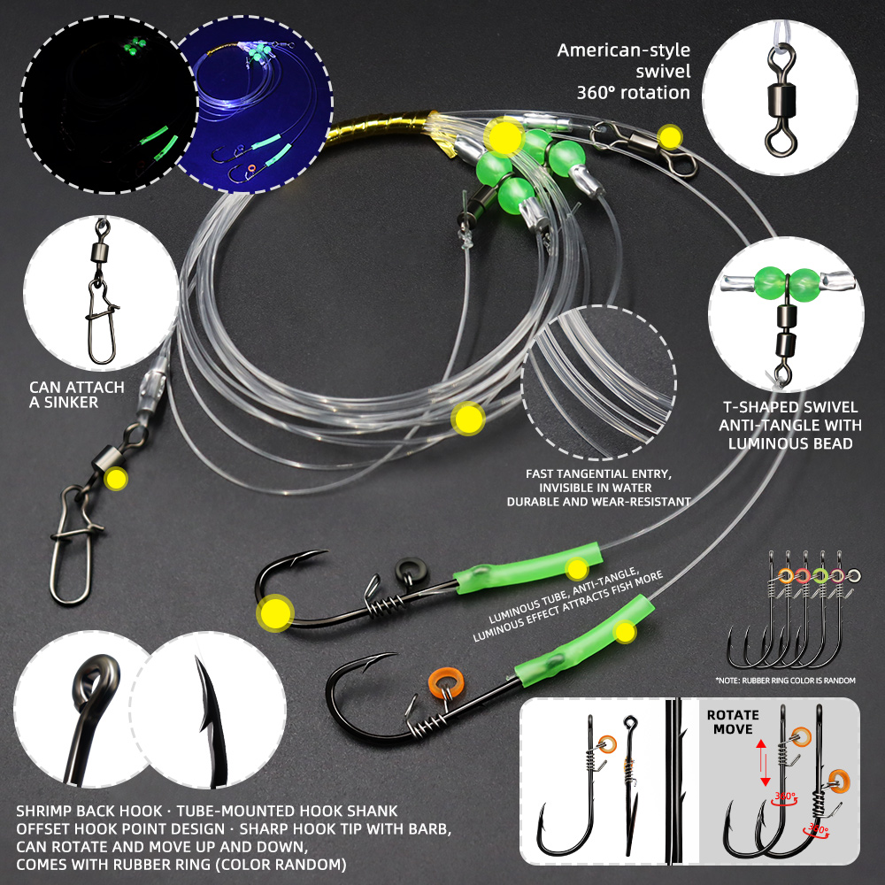 ZYZHE 1/3/5pcs Fishing Rigs Wi - đánh giá và giá Fishing Hook Assortment