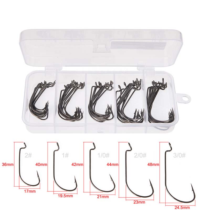 50Pcs/Box High Carbon Steel Fi - đánh giá và giá Fishing Hook Box