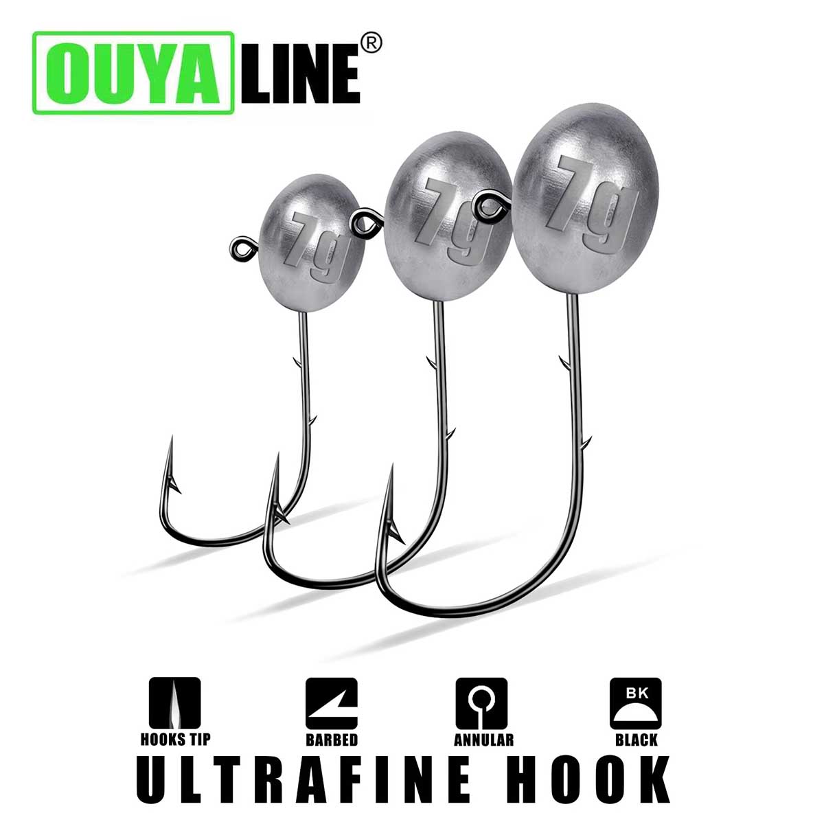 Jig Head Hook 1X Rockfish Ajin - đánh giá và giá Fishing Hook Offset